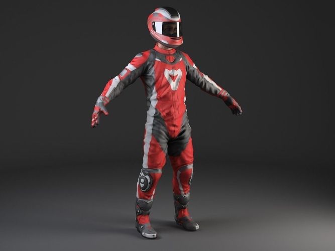 Motorcycle Rider - Rigged 3D model