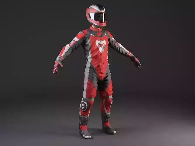 Motorcycle Rider - Rigged 3D model
