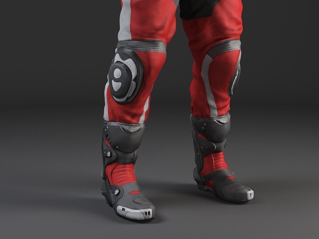 Motorcycle Rider - Rigged 3D model_10