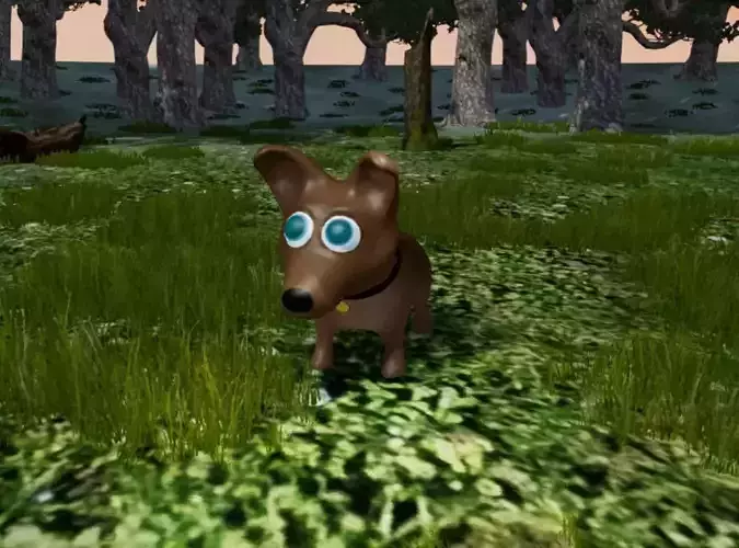 Low Poly Cartoon Dog