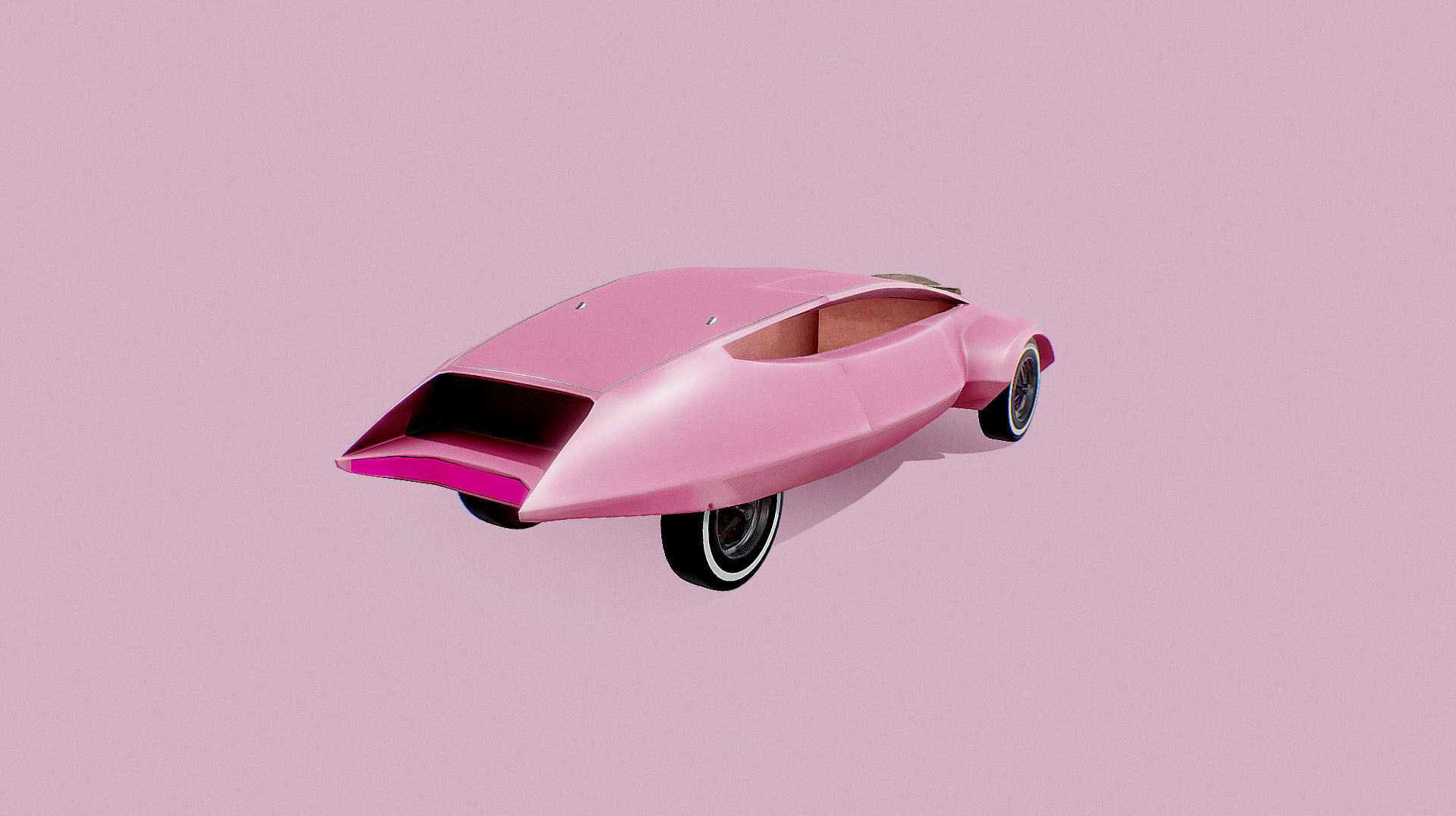Pink Panther Car Low-poly 3D model_16