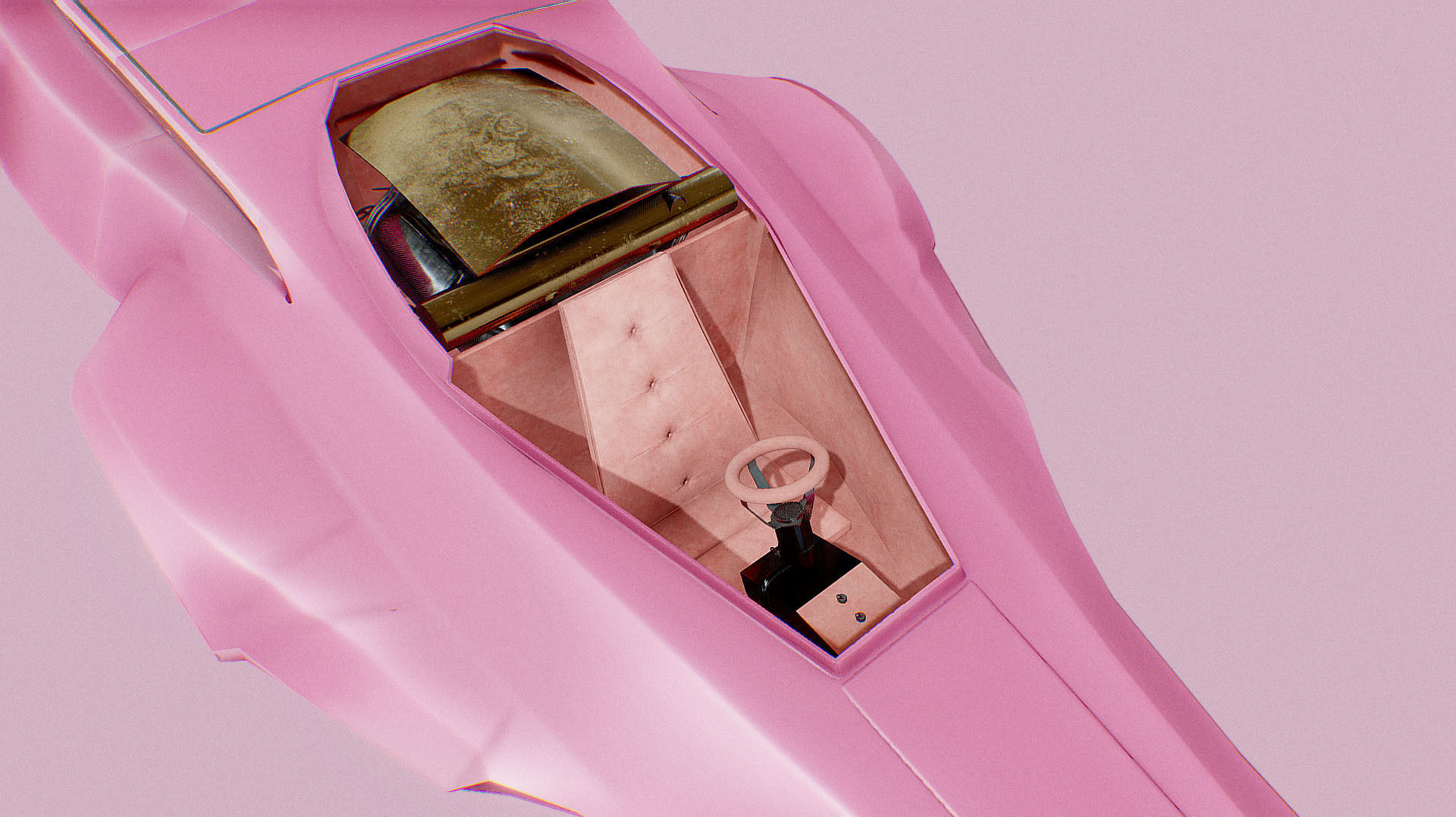 Pink Panther Car Low-poly 3D model_8