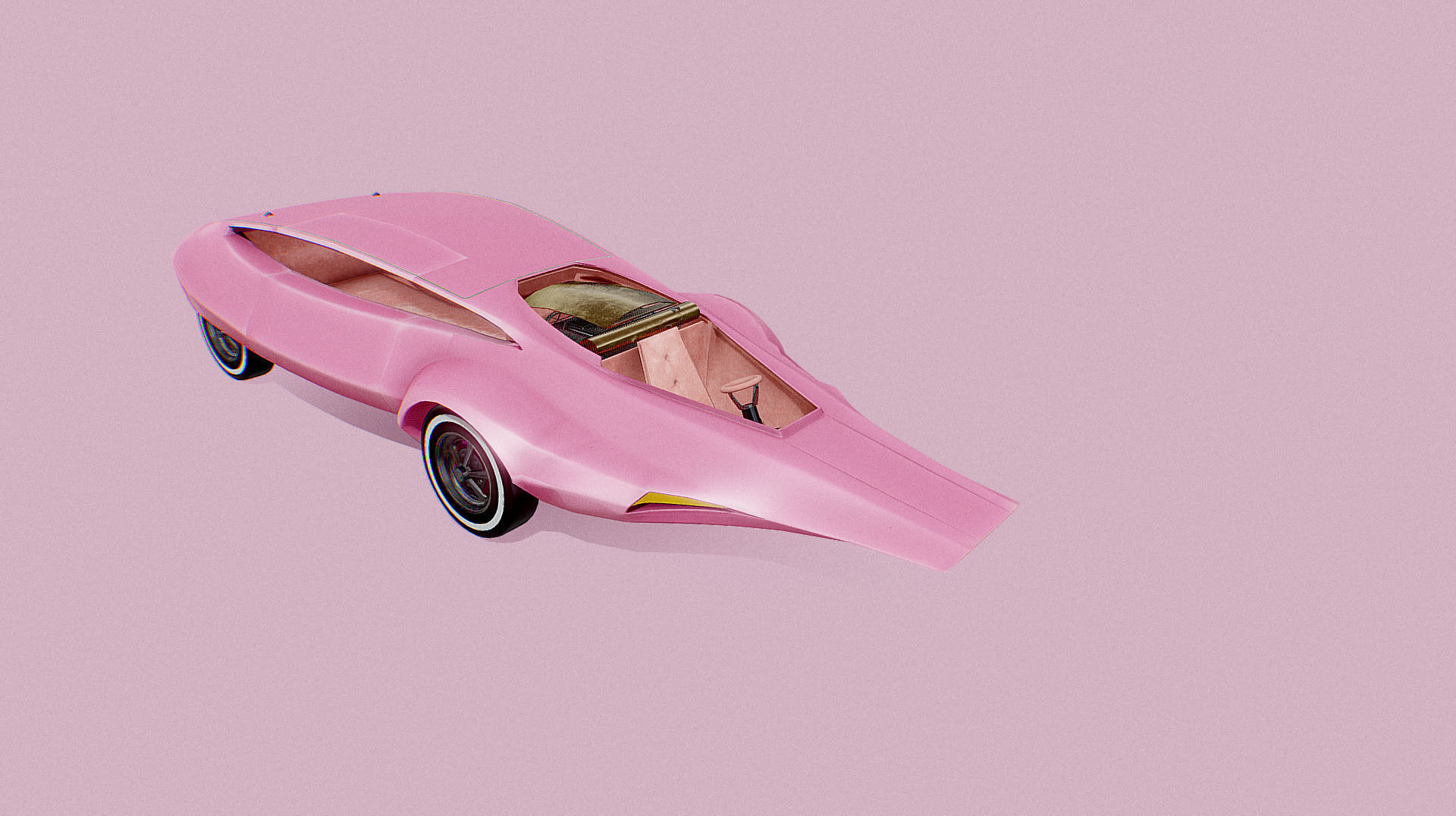 Pink Panther Car Low-poly 3D model_9