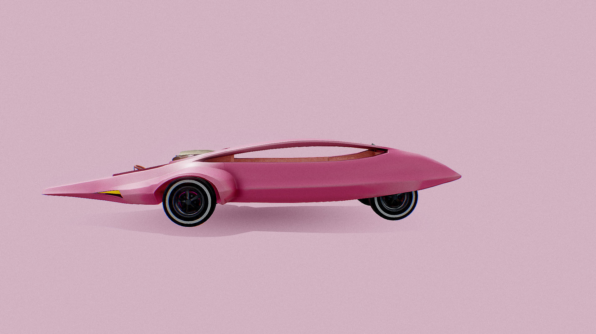 Pink Panther Car Low-poly 3D model_13