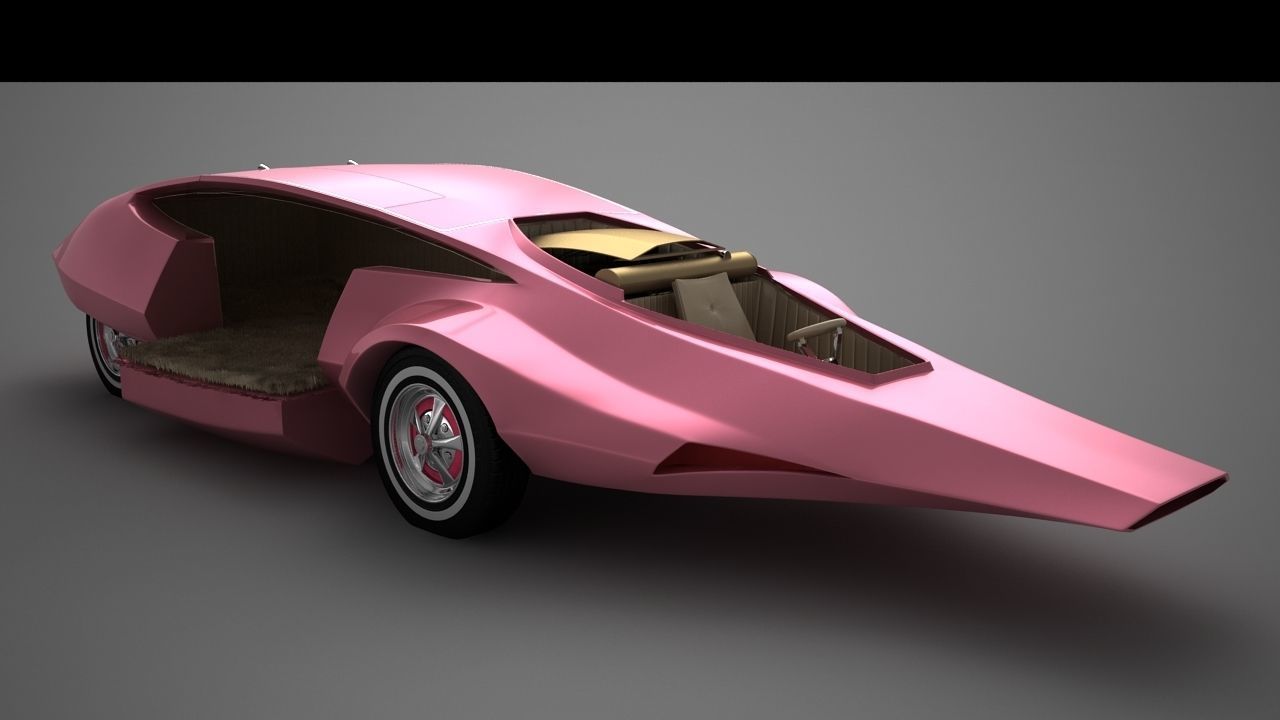 Pink Panther Car Low-poly 3D model_3
