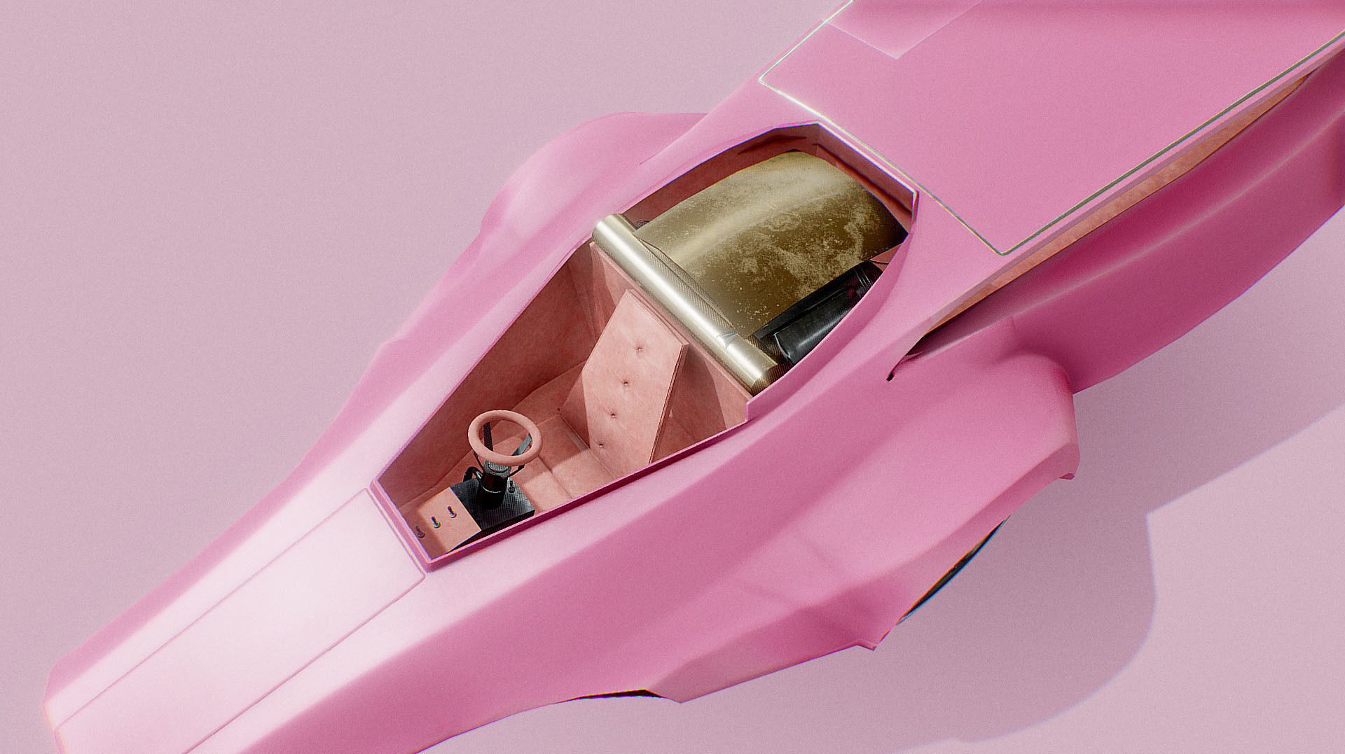 Pink Panther Car Low-poly 3D model_7
