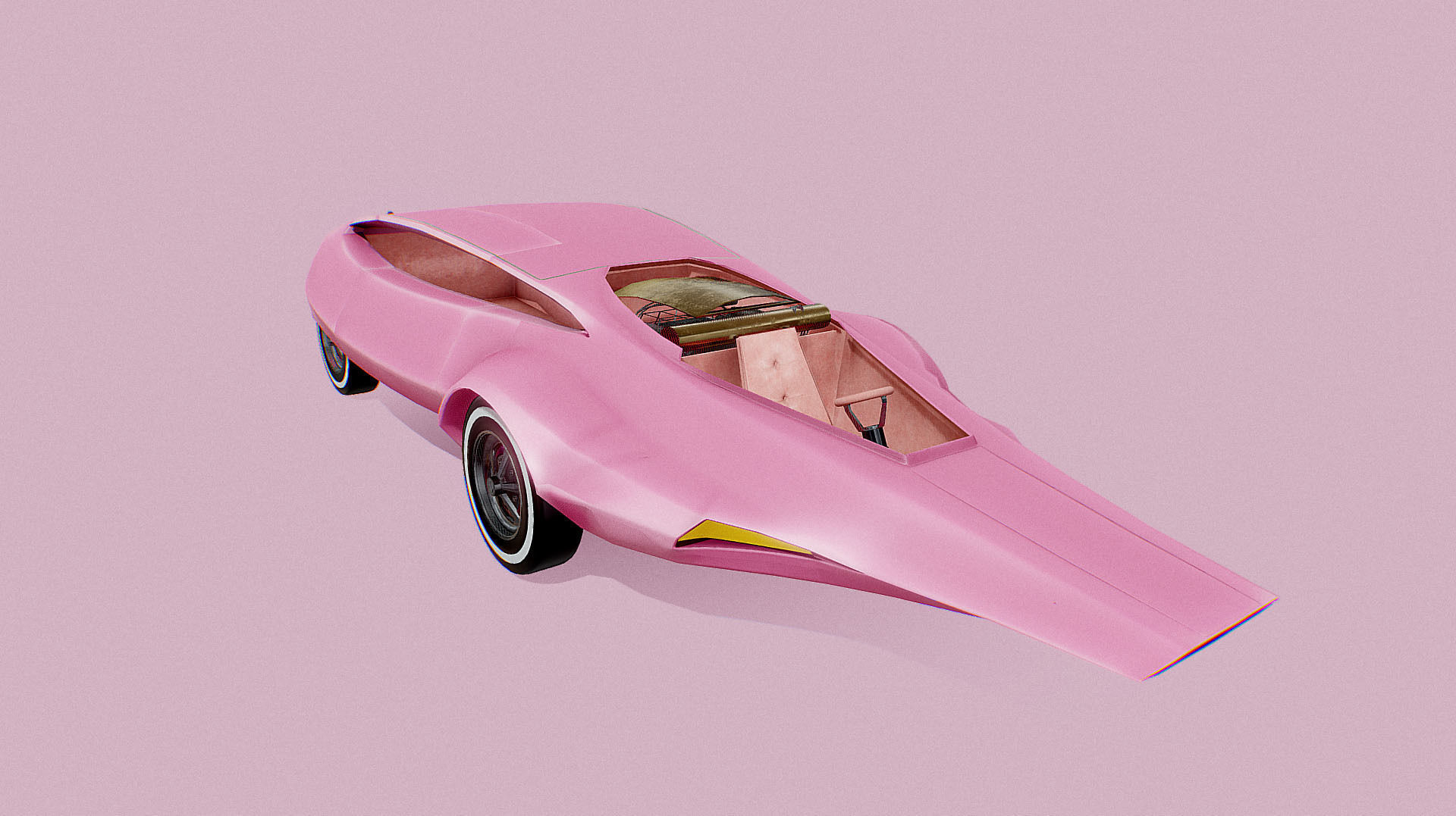 Pink Panther Car Low-poly 3D model_19