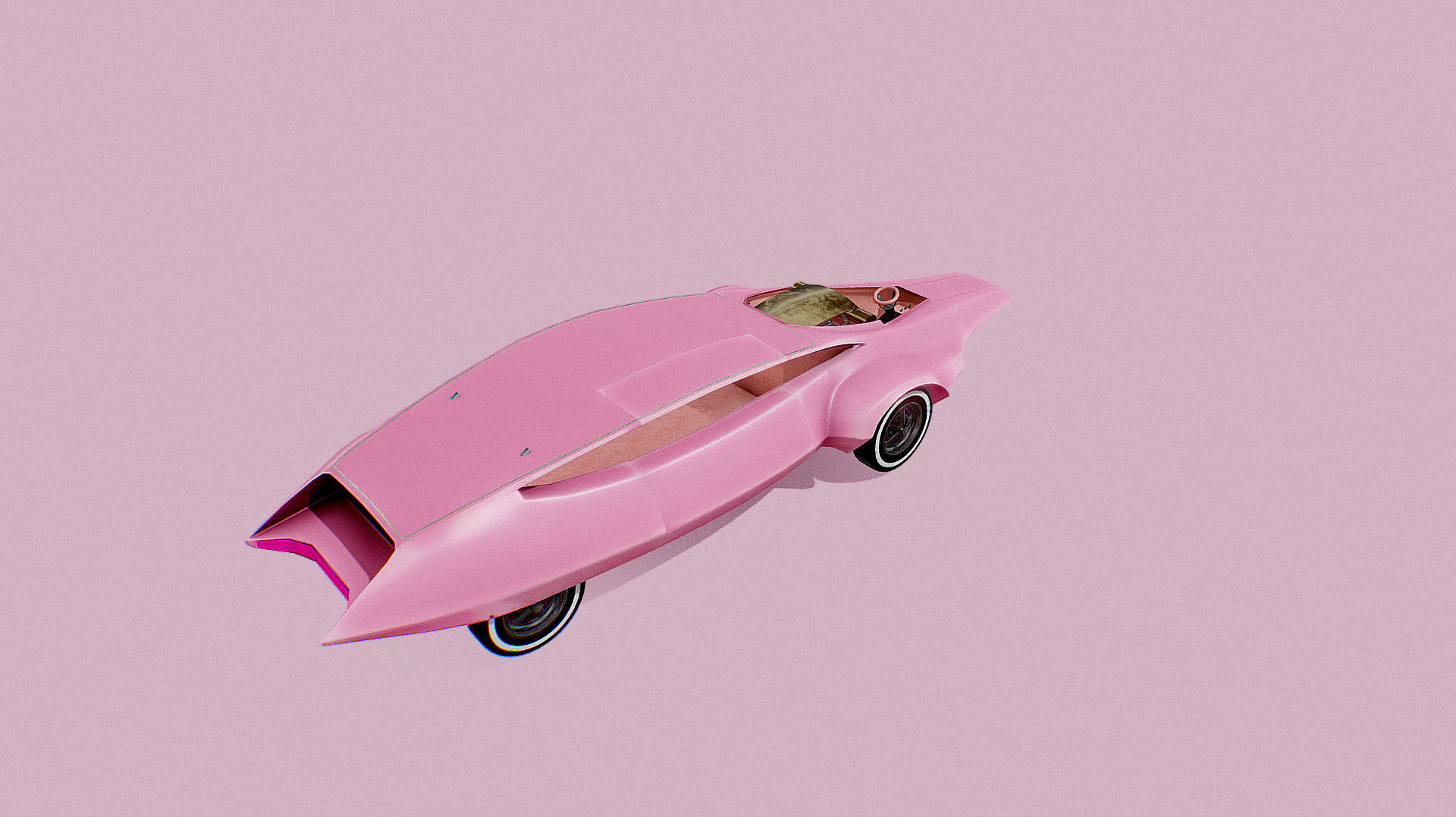 Pink Panther Car Low-poly 3D model_4