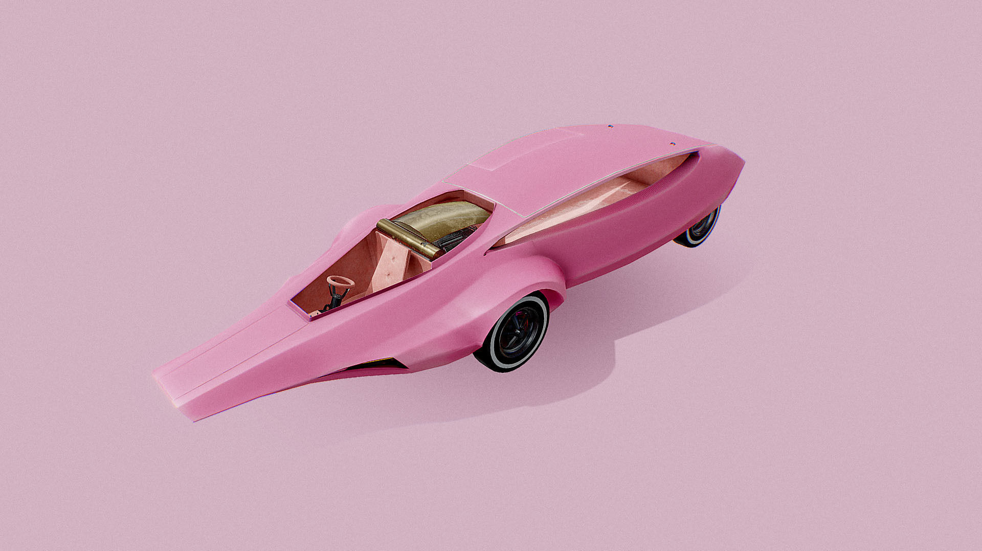 Pink Panther Car Low-poly 3D model_12