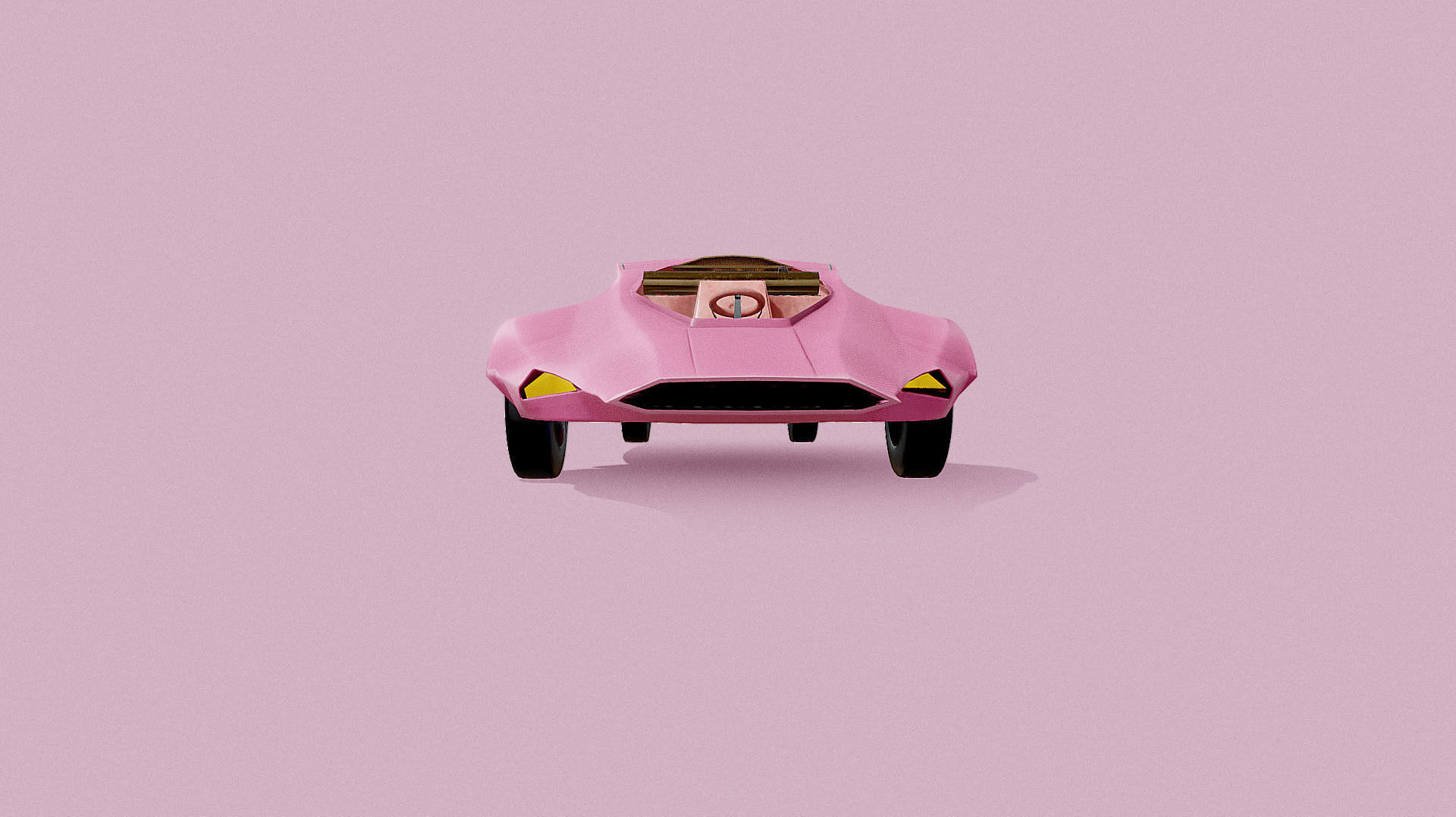 Pink Panther Car Low-poly 3D model_10
