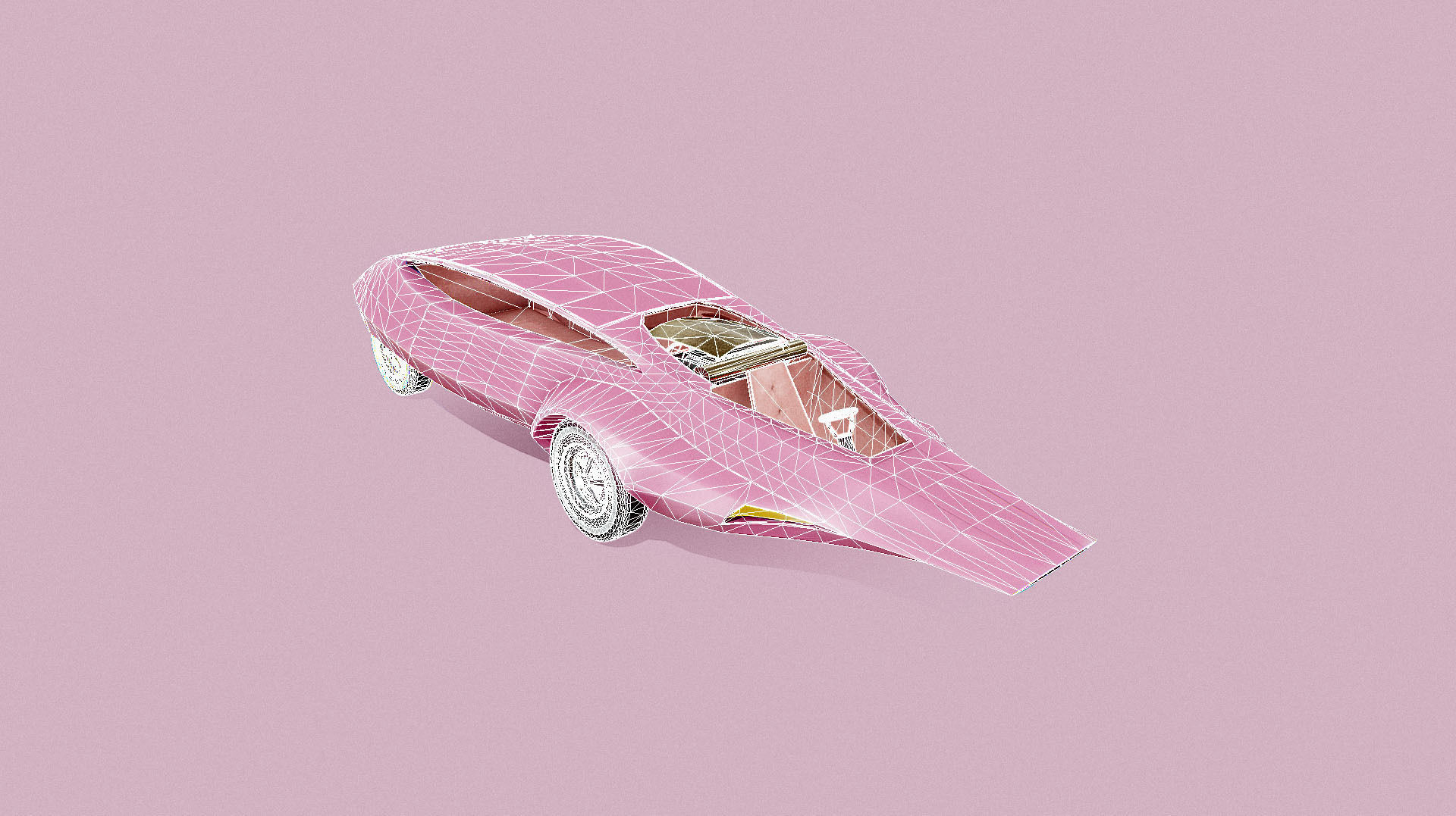 Pink Panther Car Low-poly 3D model_14