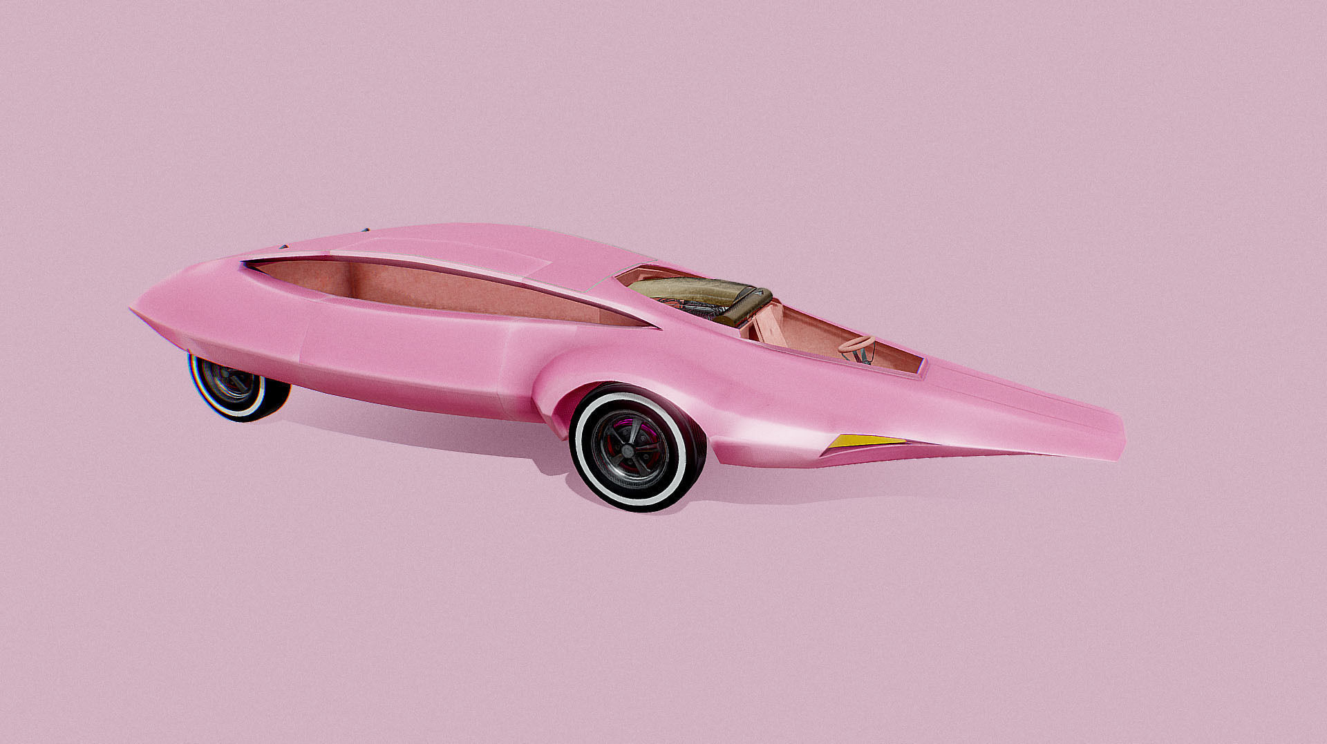 Pink Panther Car Low-poly 3D model_18
