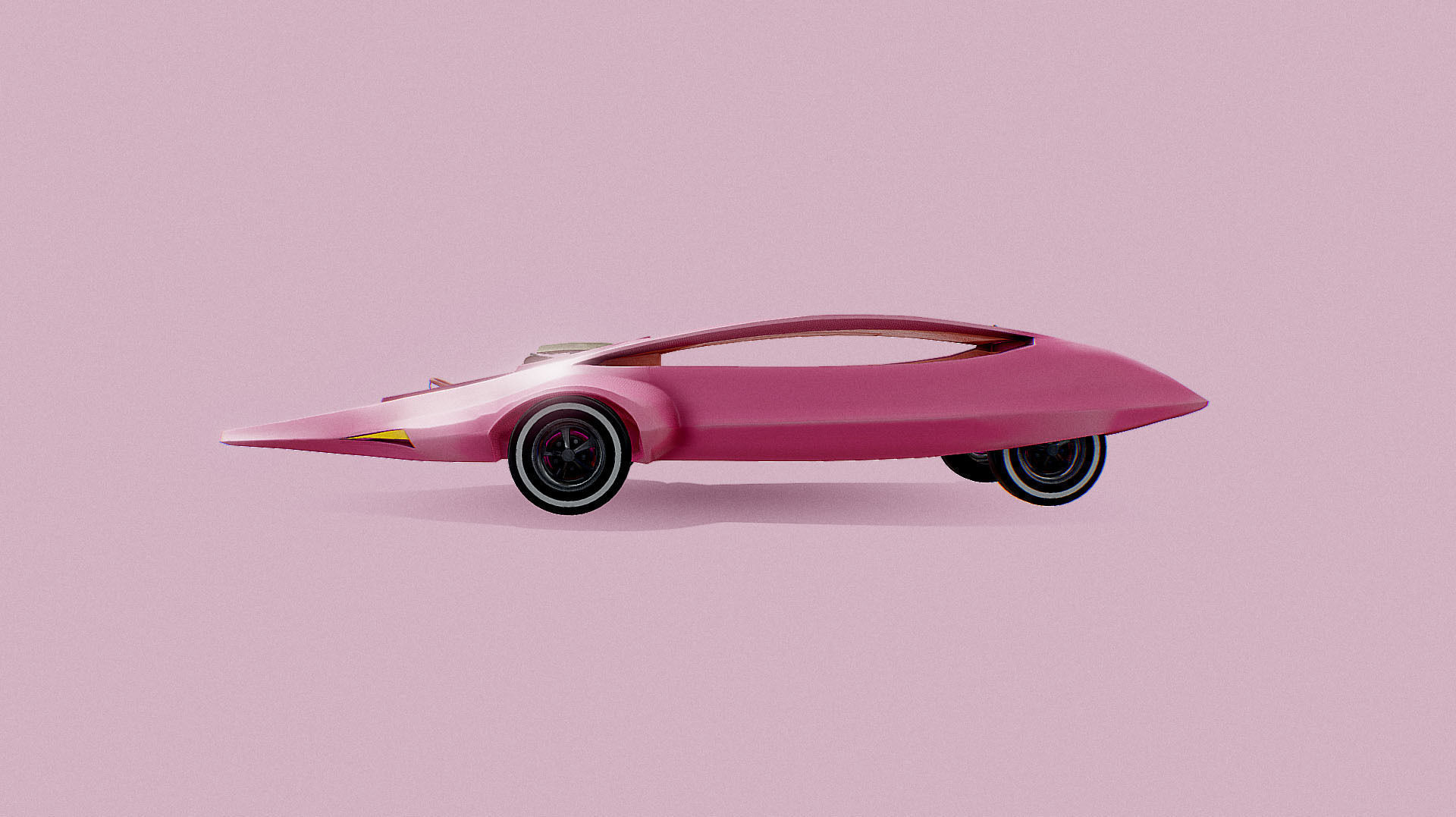 Pink Panther Car Low-poly 3D model_6