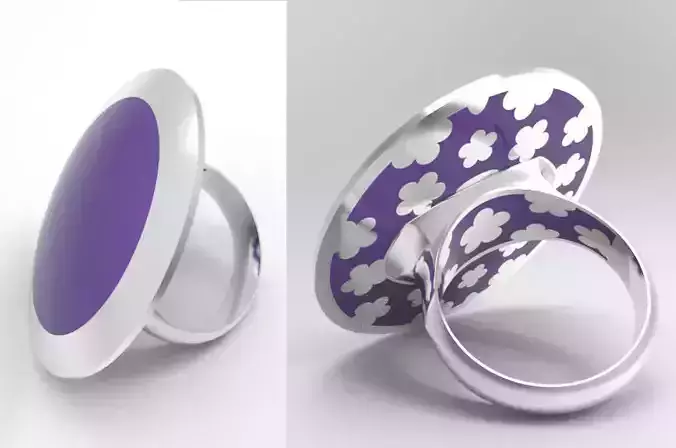 A ring 3D print model flower