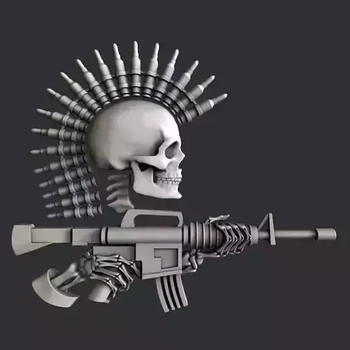 3d STL models for CNC skull guns