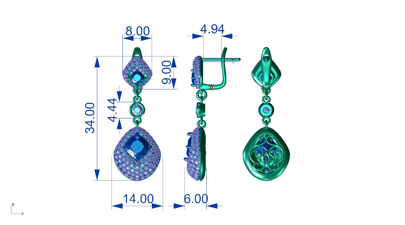  Elegance luxury drop earring ZMY ER 03 3D print model_2