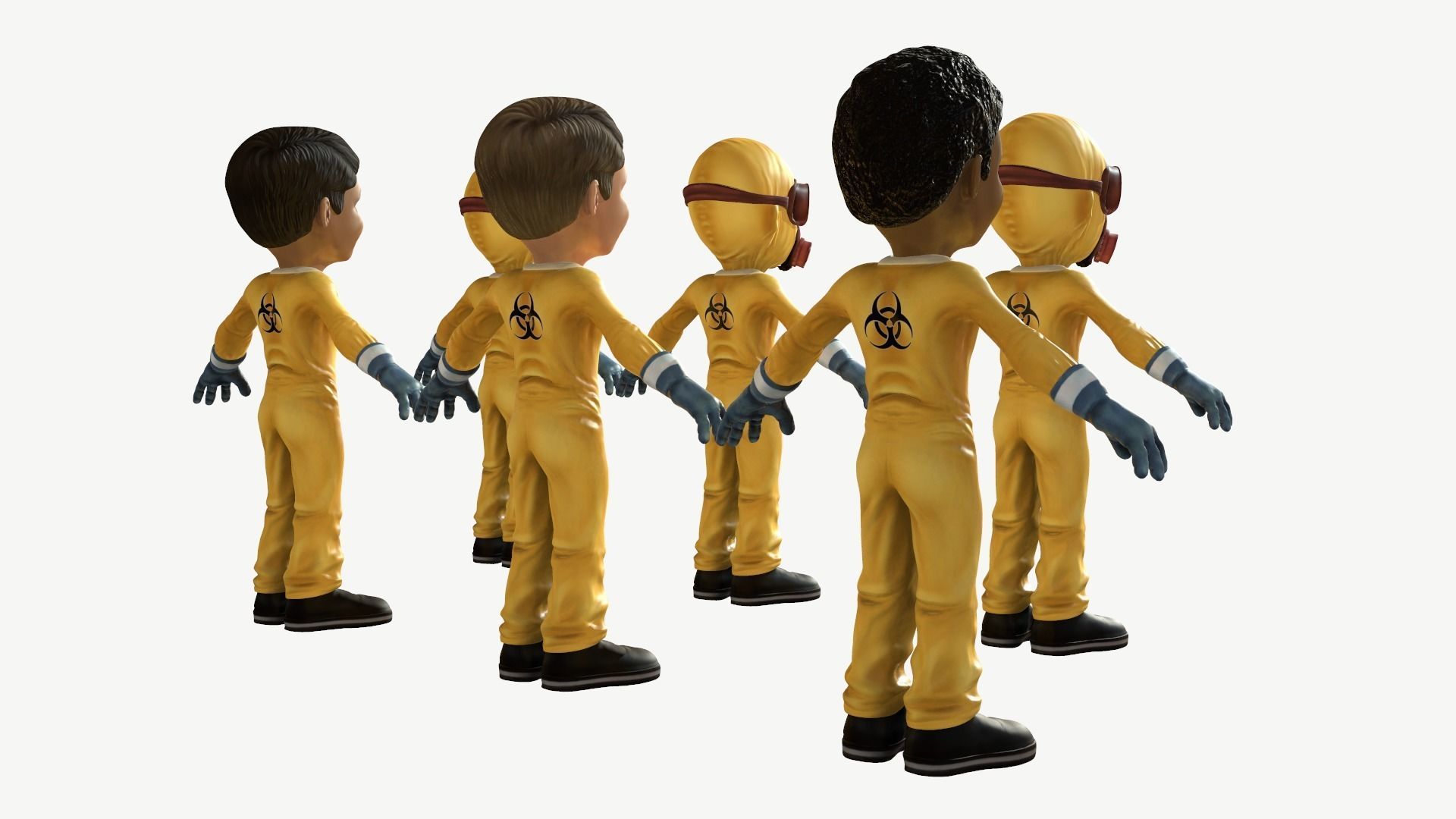 Hazmat Suit Boy Low-poly 3D model_7
