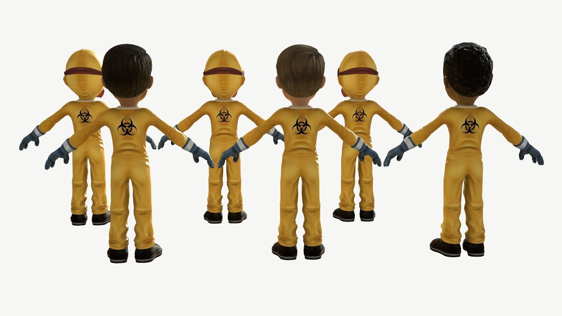 Hazmat Suit Boy Low-poly 3D model_9