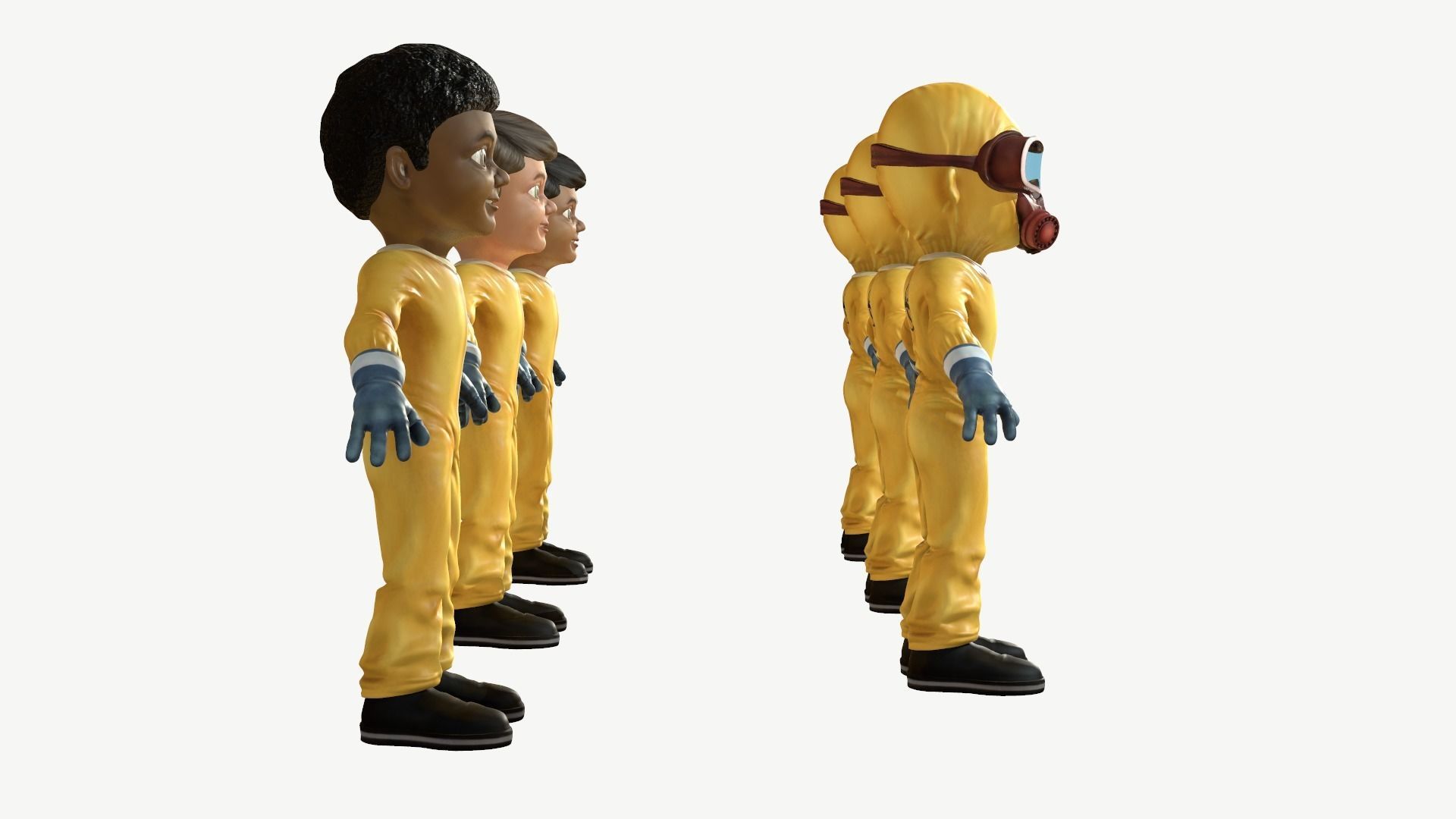 Hazmat Suit Boy Low-poly 3D model_5