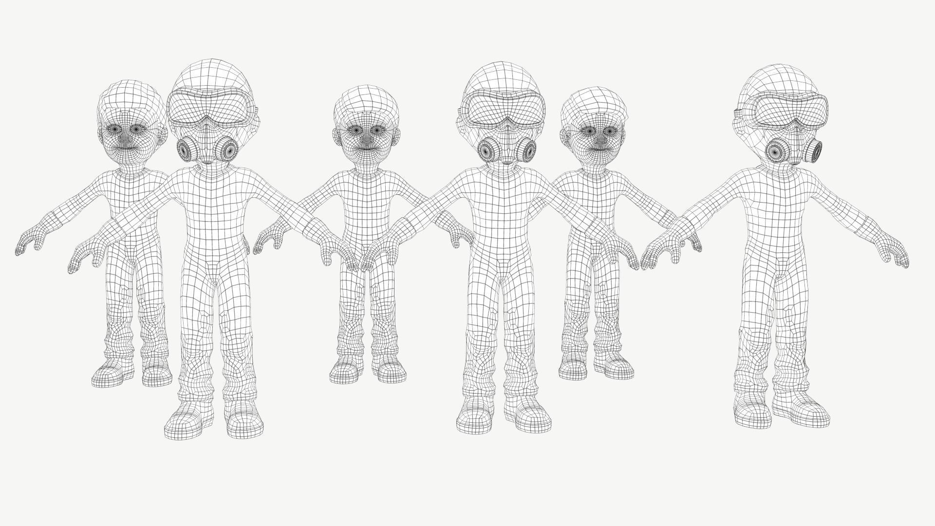 Hazmat Suit Boy Low-poly 3D model_14