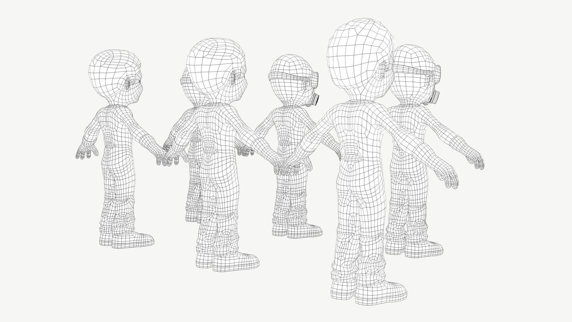 Hazmat Suit Boy Low-poly 3D model_8