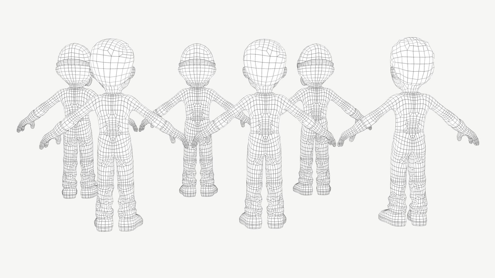 Hazmat Suit Boy Low-poly 3D model_10