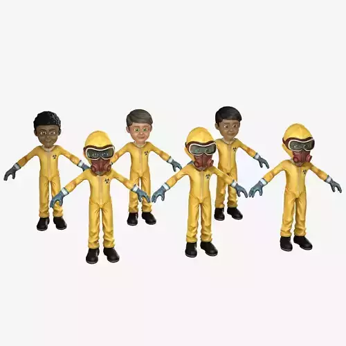 Hazmat Suit Boy Low-poly 3D model