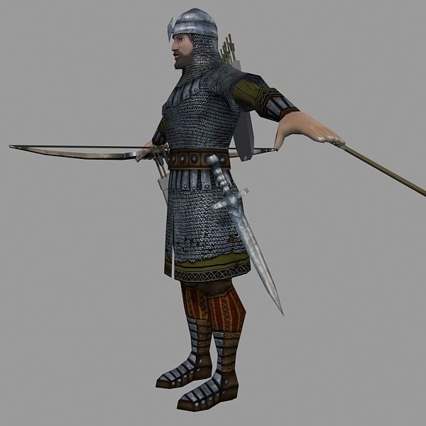 Animated Archer Low-poly 3D model_2