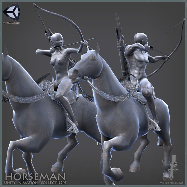 UNITY HERO HORSEMAN ANIMATION COLLECTION Low-poly 3D model_4