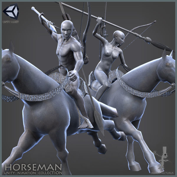 UNITY HERO HORSEMAN ANIMATION COLLECTION Low-poly 3D model_7