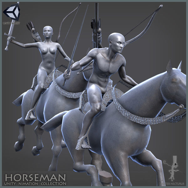 UNITY HERO HORSEMAN ANIMATION COLLECTION Low-poly 3D model_8