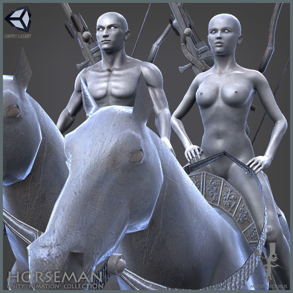 UNITY HERO HORSEMAN ANIMATION COLLECTION Low-poly 3D model_3