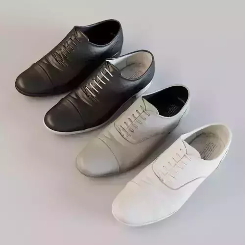 Straight tip leather shoes