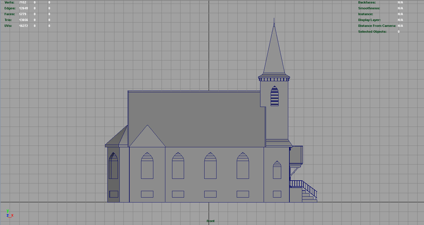 AMERICAN CHURCH Low-poly 3D model_14