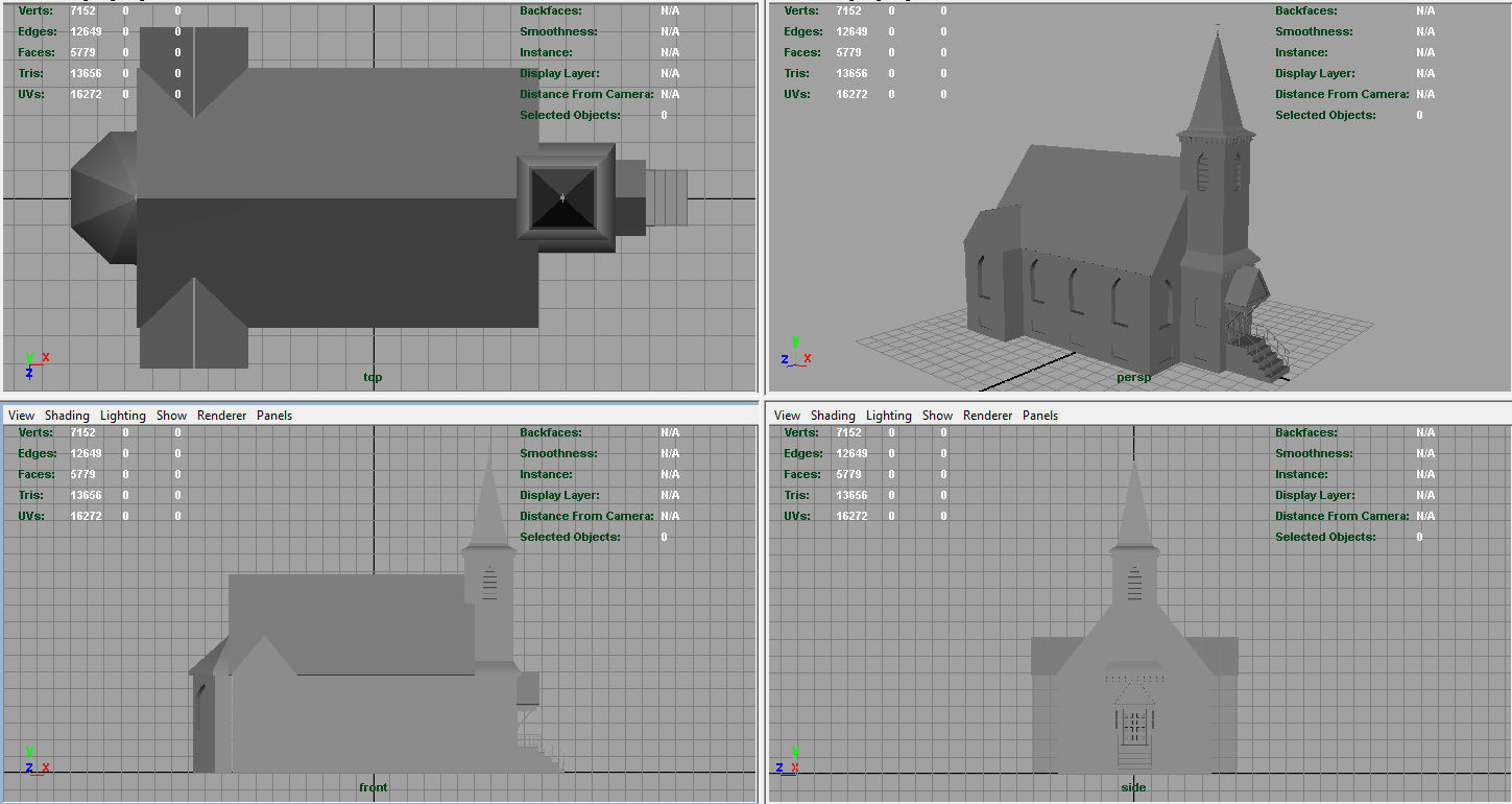 AMERICAN CHURCH Low-poly 3D model_11
