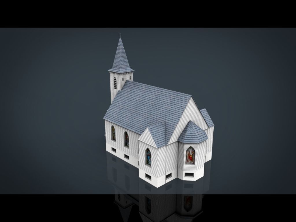 AMERICAN CHURCH Low-poly 3D model_20