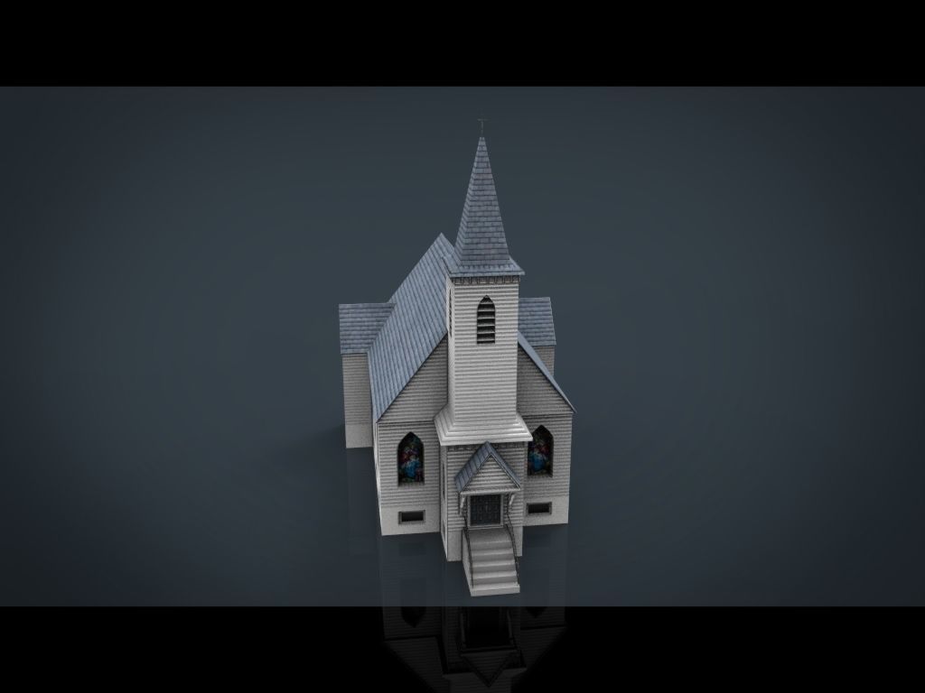 AMERICAN CHURCH Low-poly 3D model_17