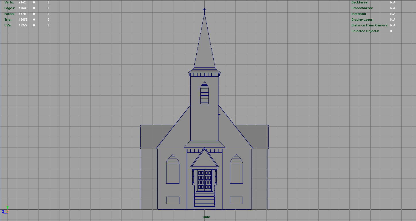 AMERICAN CHURCH Low-poly 3D model_13