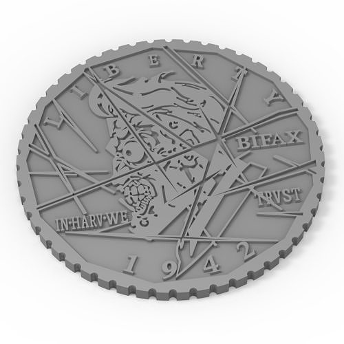 Two Face - Harvey Dent  3D Coin Model 3D print model
