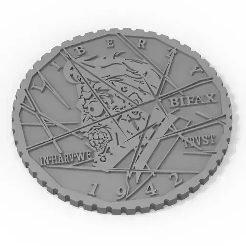 Two Face - Harvey Dent 3D Coin Model 3D print model Two Face - Harvey Dent 3D Coin Model 3D print model