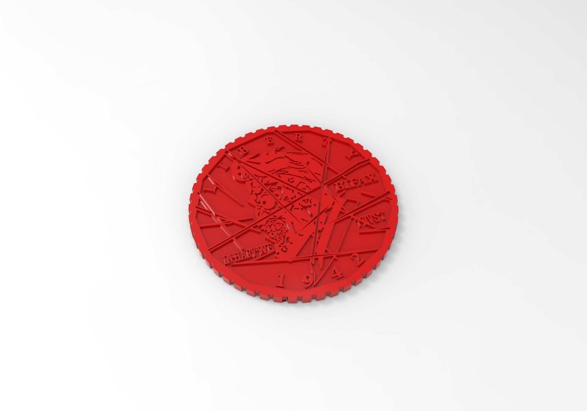 Two Face - Harvey Dent 3D Coin Model 3D print model_3