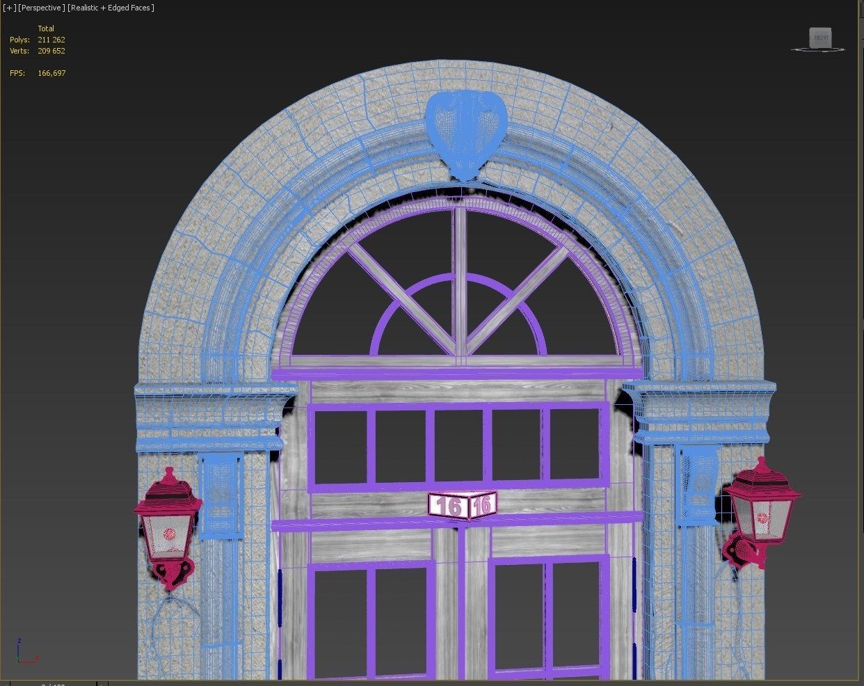  Entrance classic door 08 3D model_19