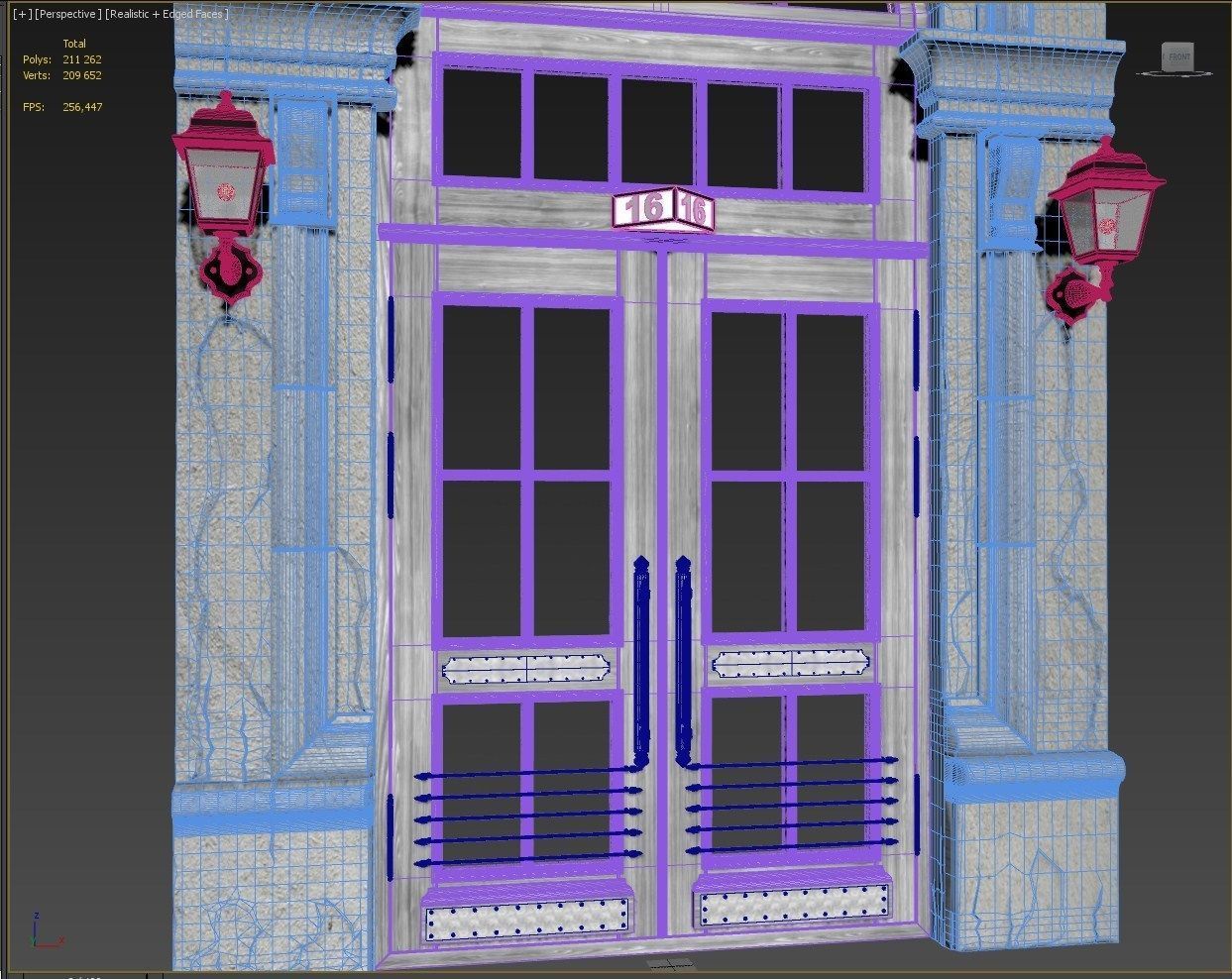  Entrance classic door 08 3D model_14