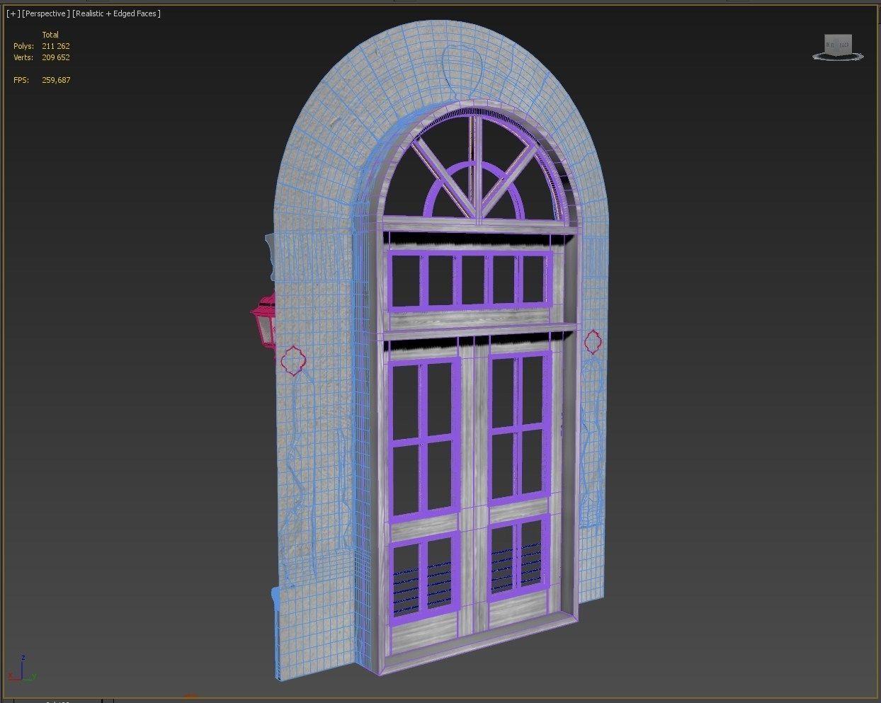  Entrance classic door 08 3D model_17