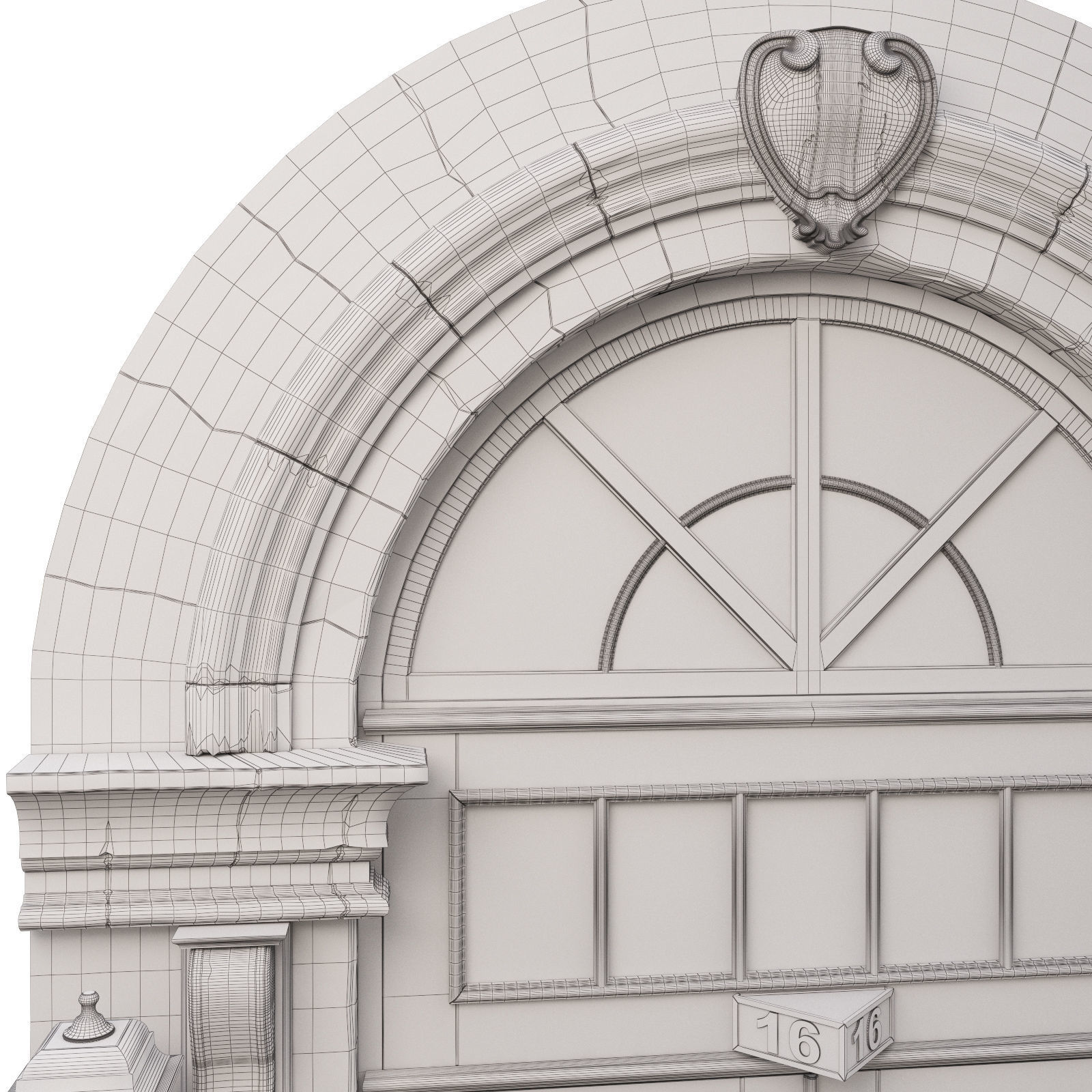  Entrance classic door 08 3D model_10