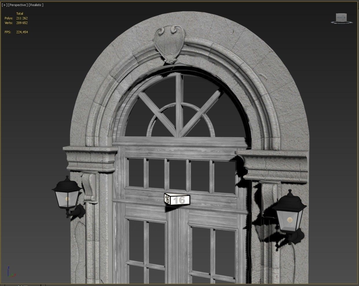  Entrance classic door 08 3D model_18