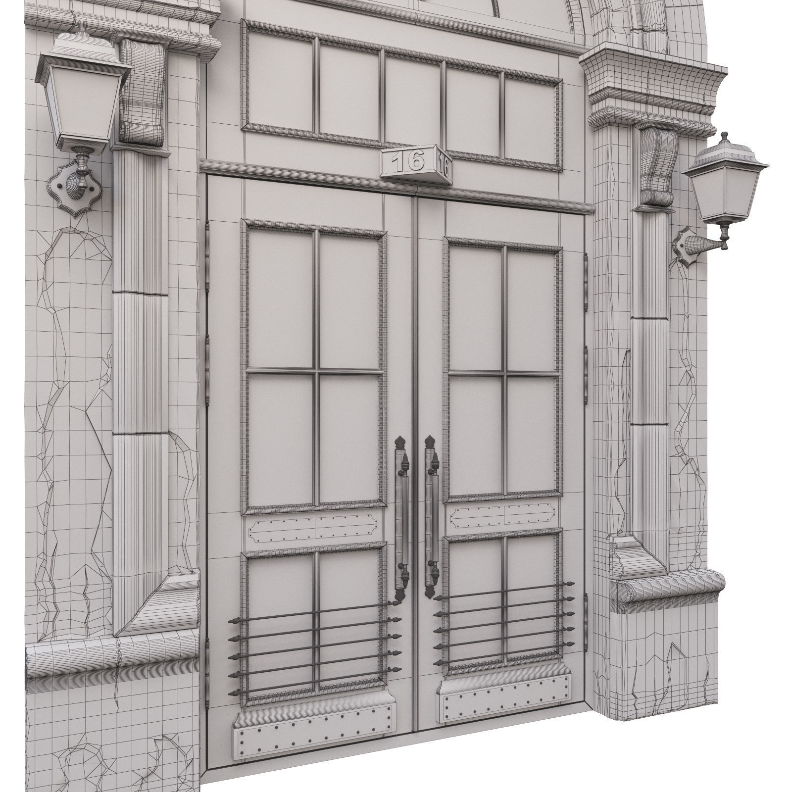  Entrance classic door 08 3D model_9