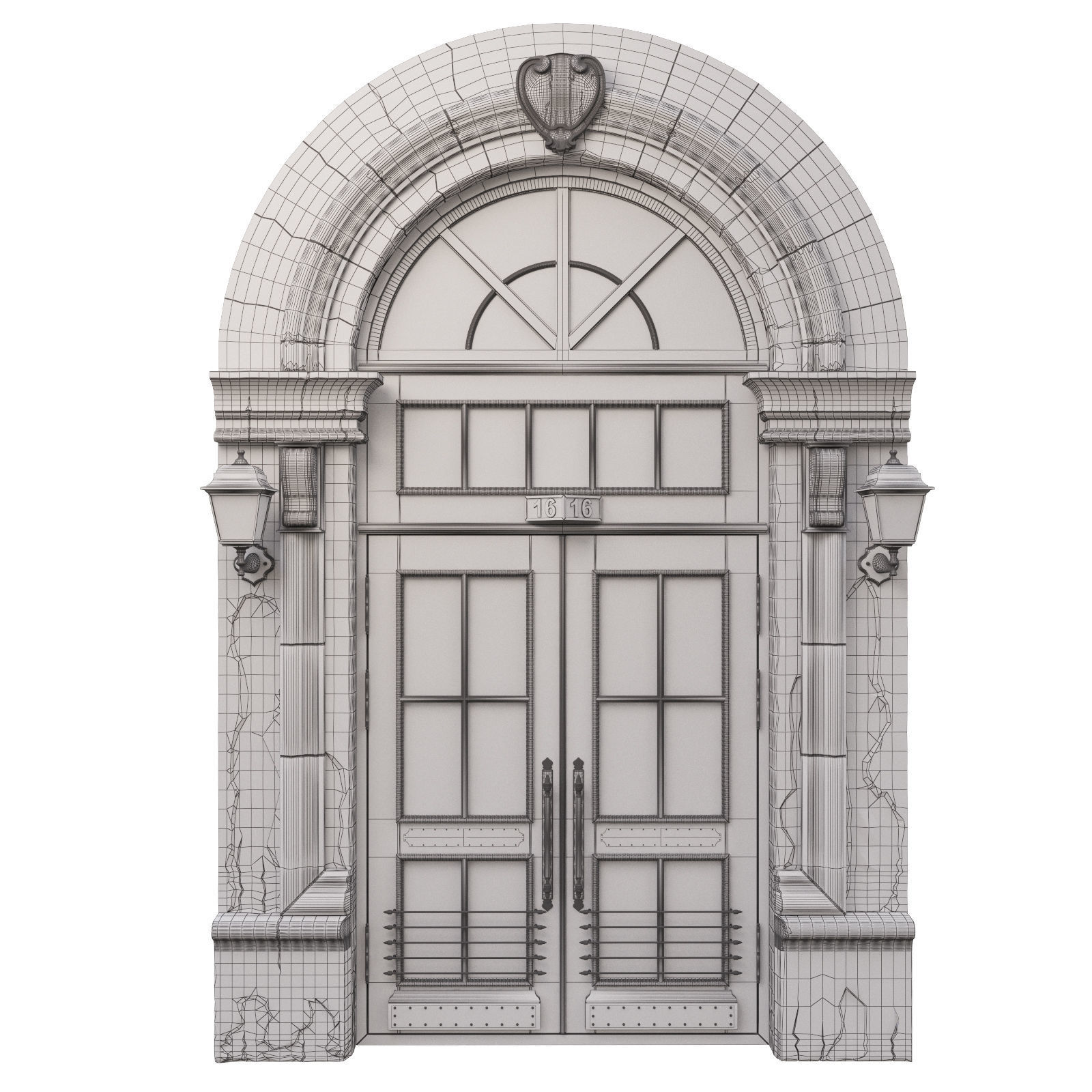  Entrance classic door 08 3D model_8