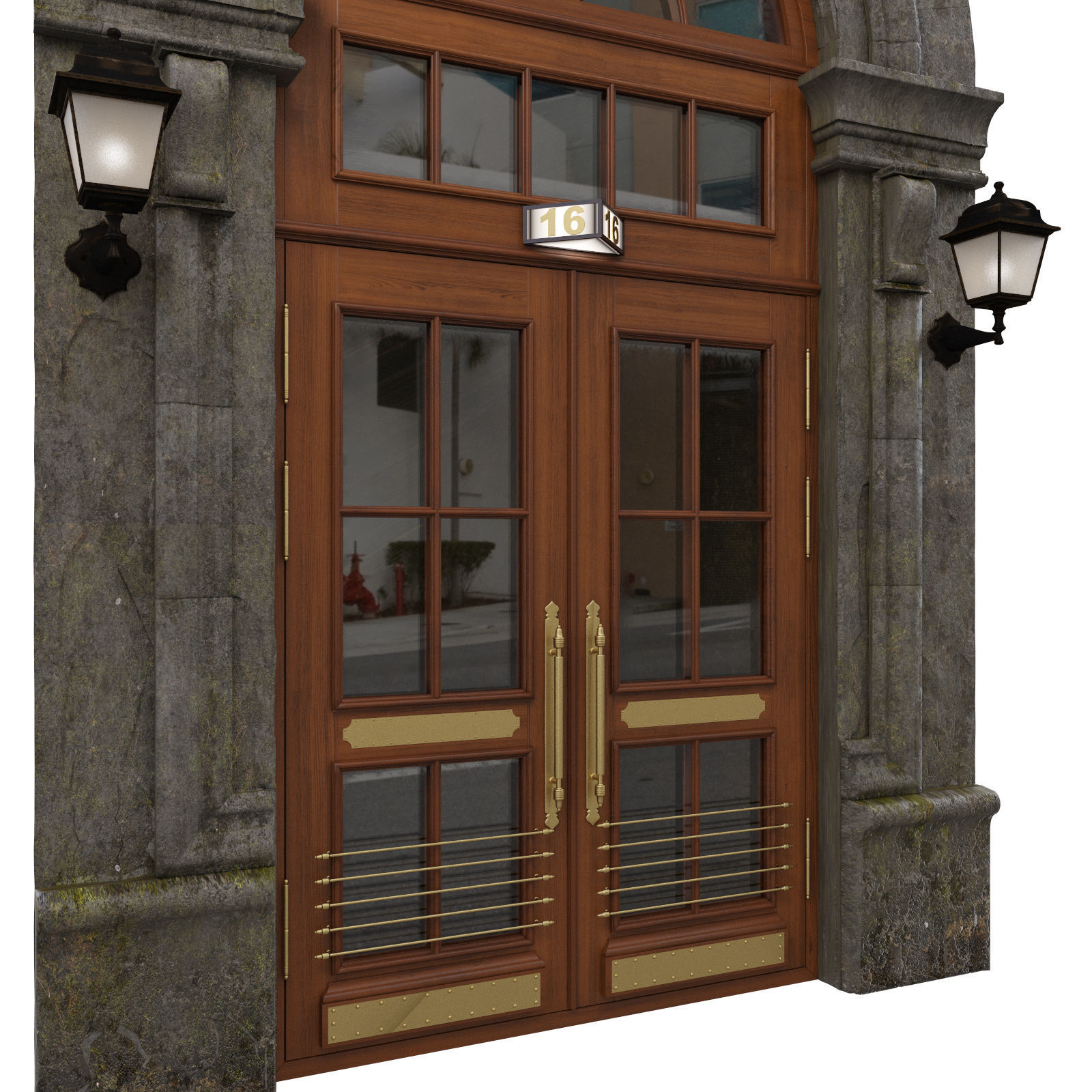  Entrance classic door 08 3D model_6
