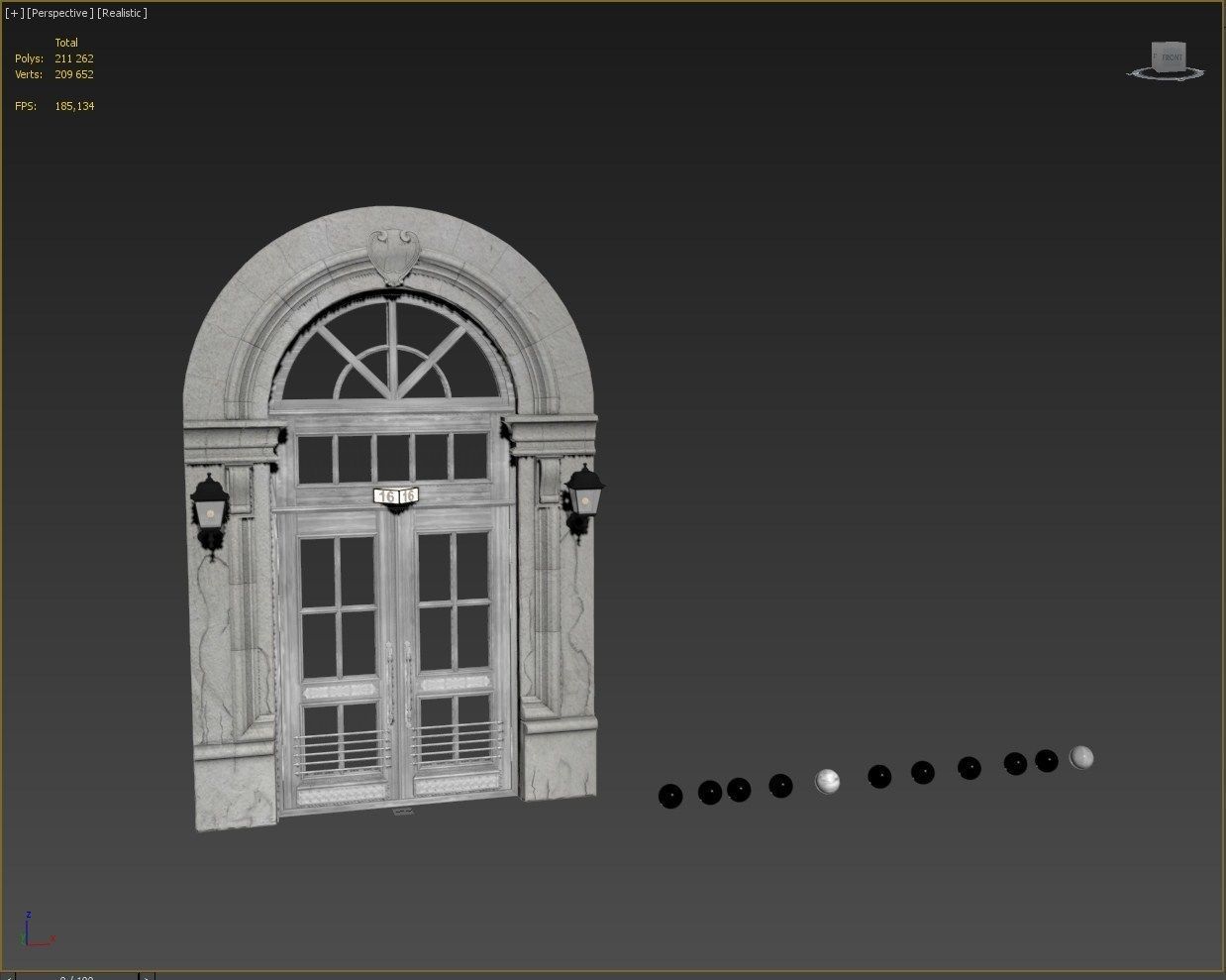  Entrance classic door 08 3D model_15